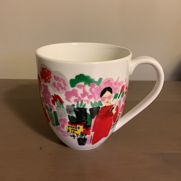 Kate Spade Muses “Flower Stand” White and Multicoloured Ceramic Mug - Picture 2 of 7